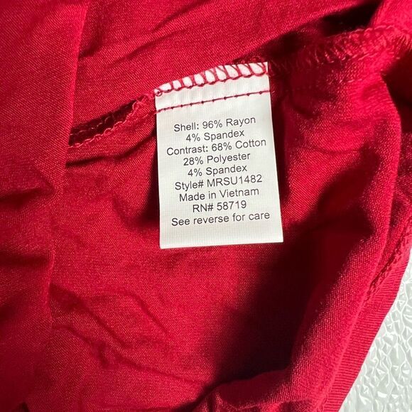 NY Collection Red Ruffle Trim Split Hem Top XL NWT - Picture 9 of 9